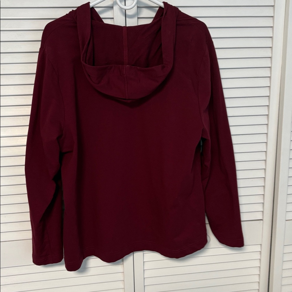 Women’s Karen Scott Sport Maroon Zip-Up Hoodie 0X - Picture 5 of 9